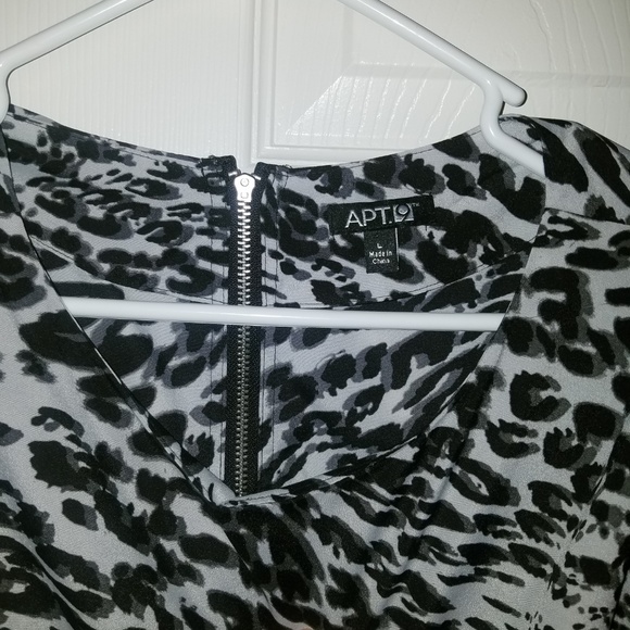 Apt. 9 Cheetah Print Black & White Dress Large - Picture 3 of 6